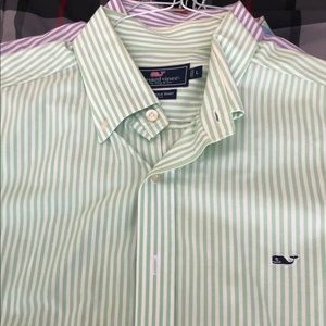 Vineyard Vines Green Striped Button-Down